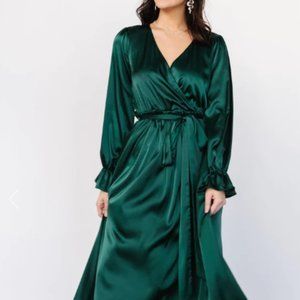 Baltic Born Holly Satin Maxi Dress Green